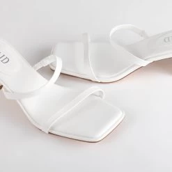 RAID Frieda Block Heeled Mule In White -Chic Shoes Shop Frieda White 4