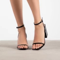 RAID Garry Block Heel Sandal In Black Patent 10 RAID Garry Block Heel Sandal In Black Patent -Chic Shoes Shop Garry Black 1