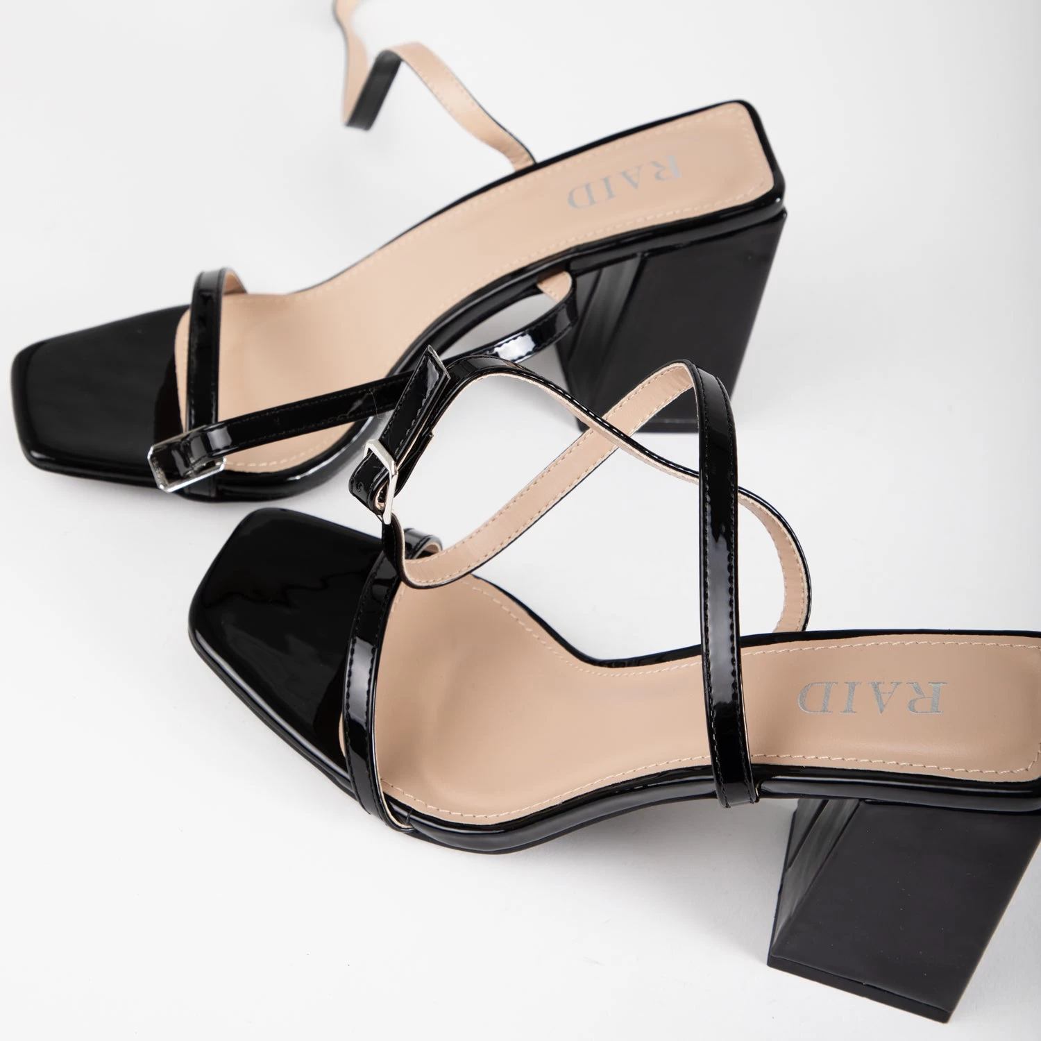 RAID Garry Block Heel Sandal In Black Patent 7 RAID Garry Block Heel Sandal In Black Patent - Image 5