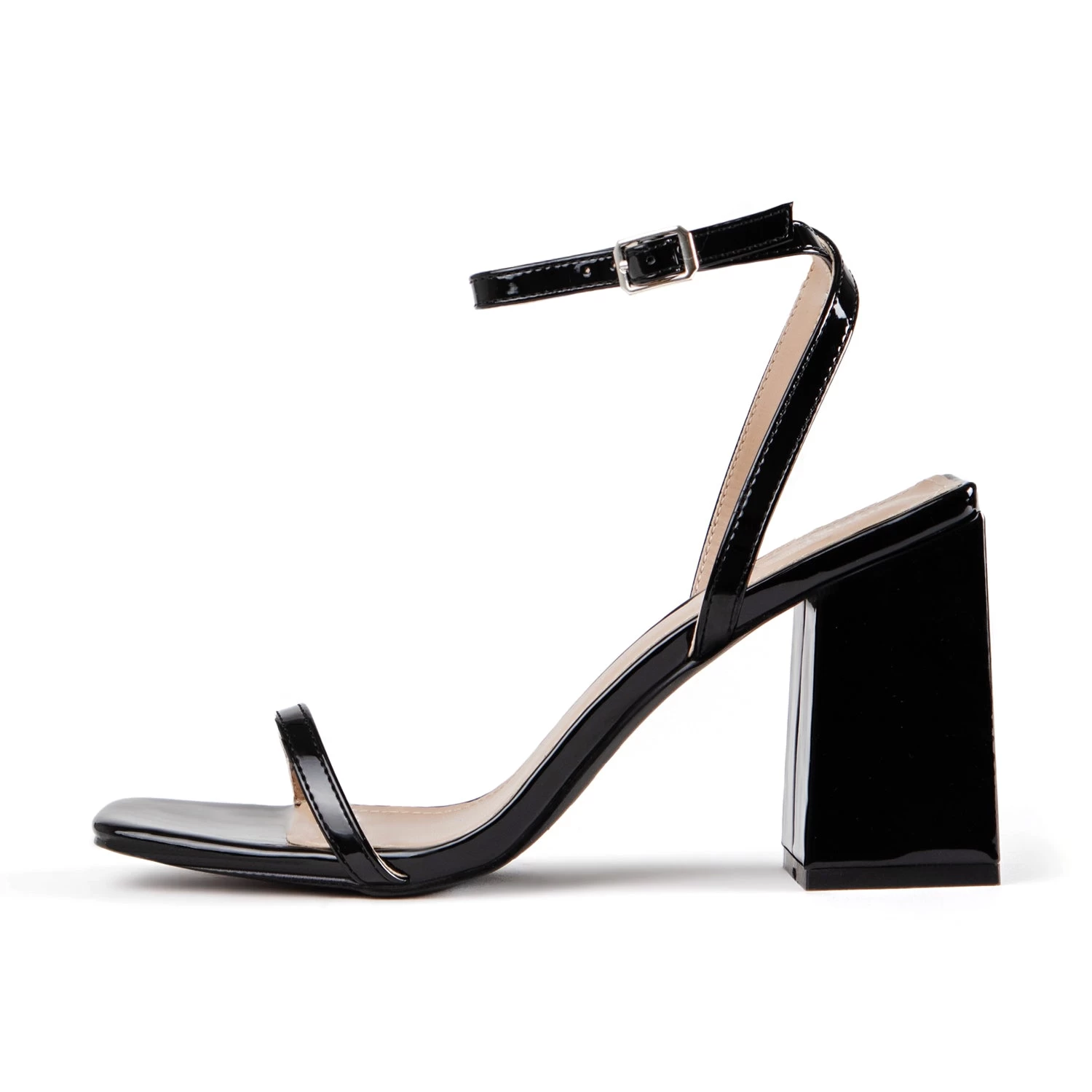 RAID Garry Block Heel Sandal In Black Patent 3 RAID Garry Block Heel Sandal In Black Patent