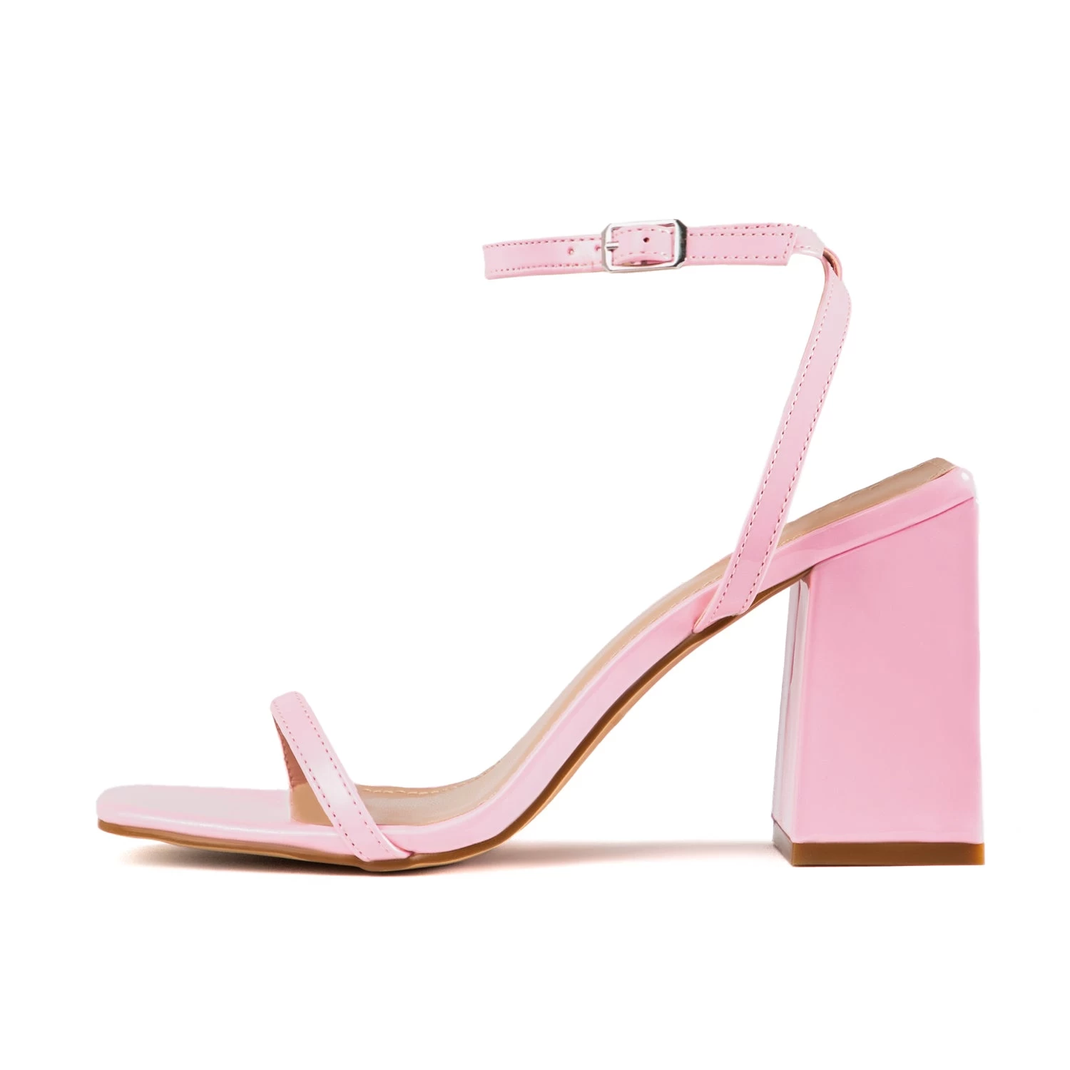 RAID Garry Block Heel Sandal In Pink Patent 8 RAID Garry Block Heel Sandal In Pink Patent - Image 6