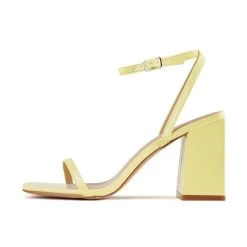 RAID Garry Block Heel Sandal In Lime Patent -Chic Shoes Shop Garry Yellow 5 88612b60 0b7c 42cf 9c80 7a42a80f032f