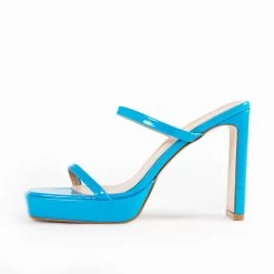 RAID Genica Heeled Mule In Blue -Chic Shoes Shop Genica Blue 4