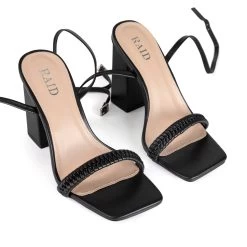 RAID Ginny Block Heels In Black -Chic Shoes Shop Ginny Black 5