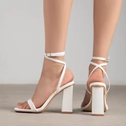 RAID Ginny Block Heels In White 10 RAID Ginny Block Heels In White -Chic Shoes Shop Ginny White 4