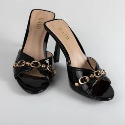 RAID Gloria Heeled Mule In Black -Chic Shoes Shop Gloria Black 4