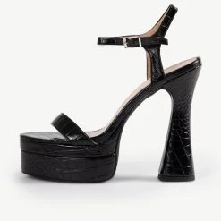 RAID Gracelyn Platform Heel In Black Croc 11 RAID Gracelyn Platform Heel In Black Croc -Chic Shoes Shop Gracelyn Black 4