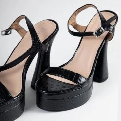 RAID Gracelyn Platform Heel In Black Croc 10 RAID Gracelyn Platform Heel In Black Croc -Chic Shoes Shop Gracelyn Black 5