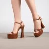 RAID Gracelyn Platform Heel In Brown Croc