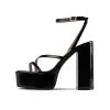 RAID Happy Platform Heel In Black -Chic Shoes Shop Happy Black