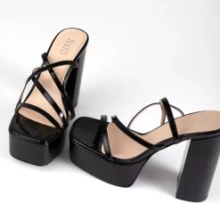 RAID Happy Platform Heel In Black -Chic Shoes Shop Happy Black 4
