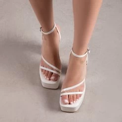 RAID Happy Platform Heel In Off White 10 RAID Happy Platform Heel In Off White -Chic Shoes Shop Happy White 2