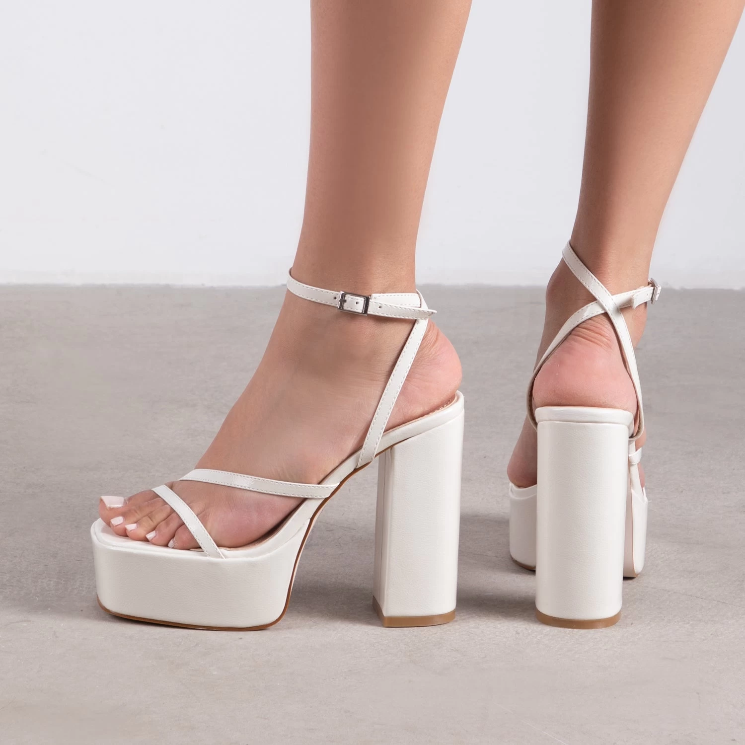 RAID Happy Platform Heel In Off White 6 RAID Happy Platform Heel In Off White - Image 4