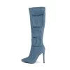 RAID Hazelle Knee High Boot In Denim -Chic Shoes Shop Hazelle Denim 1