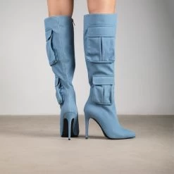 RAID Hazelle Knee High Boot In Denim -Chic Shoes Shop Hazelle Denim 4