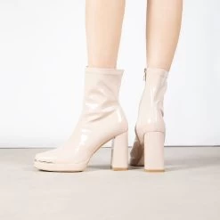 RAID Hunter Ankle Boot In Nude Patent 10 RAID Hunter Ankle Boot In Nude Patent -Chic Shoes Shop Hunter Nude 3