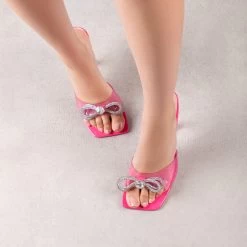 RAID Isha Heeled Mule In Pink -Chic Shoes Shop Isha Pink 2