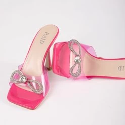 RAID Isha Heeled Mule In Pink -Chic Shoes Shop Isha Pink 4