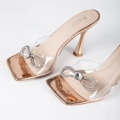RAID Isha Heeled Mule In Rose Gold -Chic Shoes Shop Isha RoseGold 4