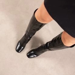RAID Ivonne Block Heeled Boot In Black Croc 9 RAID Ivonne Block Heeled Boot In Black Croc -Chic Shoes Shop Ivonne Black 2