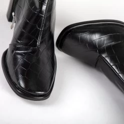 RAID Ivonne Block Heeled Boot In Black Croc 11 RAID Ivonne Block Heeled Boot In Black Croc -Chic Shoes Shop Ivonne Black 4