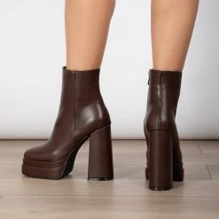 RAID Jadine Ankle Boot In Brown -Chic Shoes Shop Jadine Brown 1