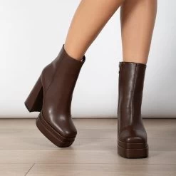 RAID Jadine Ankle Boot In Brown -Chic Shoes Shop Jadine Brown 2