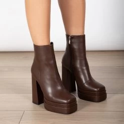 RAID Jadine Ankle Boot In Brown -Chic Shoes Shop Jadine Brown 3