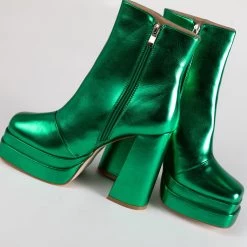 RAID Jadine Ankle Boot In Green -Chic Shoes Shop Jadine Green 4