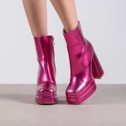 RAID Jadine Ankle Boot In Hot Pink -Chic Shoes Shop Jadine Pink 1
