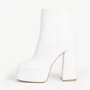 RAID Jadine Ankle Boot In White -Chic Shoes Shop Jadine White 4