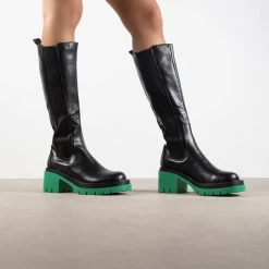 RAID Jadon Long Boot In Green -Chic Shoes Shop Jadon Black Green 3 b28d7c08 07dc 476b 81fe 4a3c97922e15