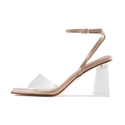 RAID Jane Perspex Heels In Nude -Chic Shoes Shop Jane Nude 6