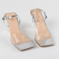 RAID Jane Perspex Heels In Silver -Chic Shoes Shop Jane Silver 5