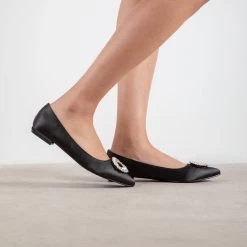 RAID Jennika Flat Shoe In Black Satin 9 RAID Jennika Flat Shoe In Black Satin -Chic Shoes Shop Jennika Black 3