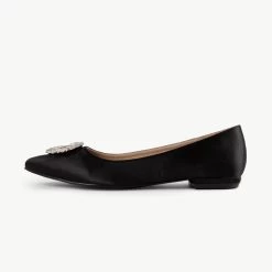 RAID Jennika Flat Shoe In Black Satin