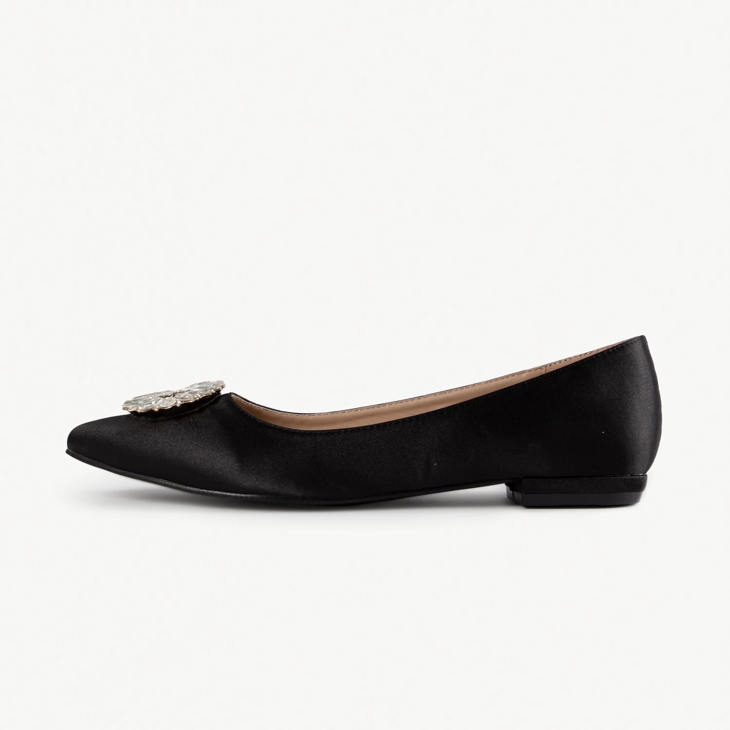 RAID Jennika Flat Shoe In Black Satin 3 RAID Jennika Flat Shoe In Black Satin