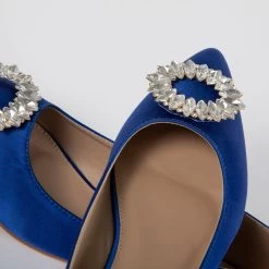 RAID Jennika Flat Shoe In Blue Satin 11 RAID Jennika Flat Shoe In Blue Satin -Chic Shoes Shop Jennika Blue 4
