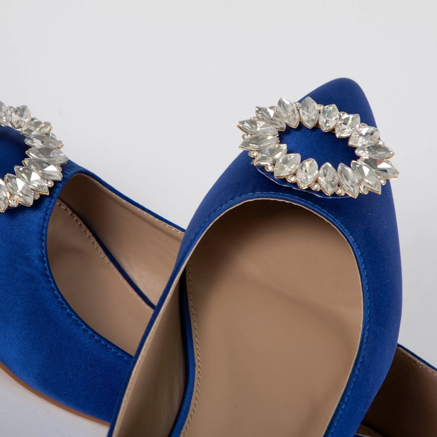 RAID Jennika Flat Shoe In Blue Satin 7 RAID Jennika Flat Shoe In Blue Satin - Image 5