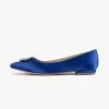 RAID Jennika Flat Shoe In Blue Satin -Chic Shoes Shop Jennika Blue 5