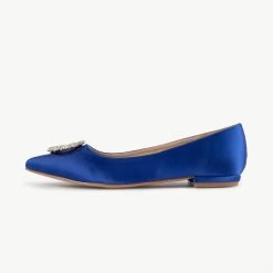 RAID Jennika Flat Shoe In Blue Satin