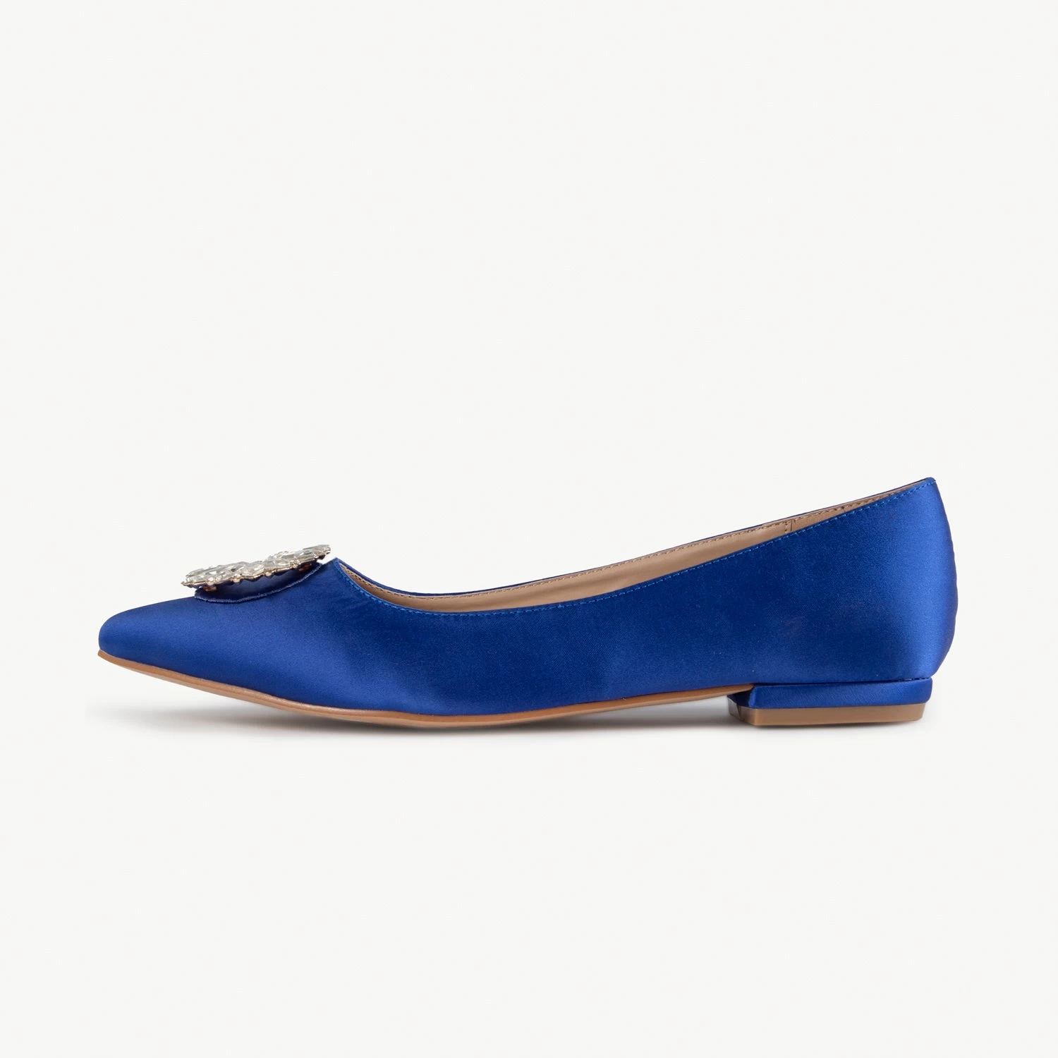 RAID Jennika Flat Shoe In Blue Satin 3 RAID Jennika Flat Shoe In Blue Satin
