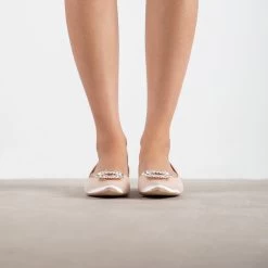 RAID Jennika Flat Shoe In Champagne Satin 10 RAID Jennika Flat Shoe In Champagne Satin -Chic Shoes Shop Jennika Champagne 3