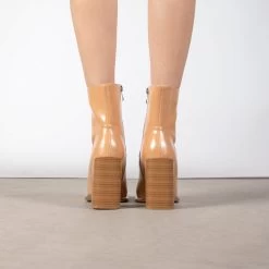 RAID Jennyl Block Heeled Ankle Boot In Sand -Chic Shoes Shop Jennyl Sand 3