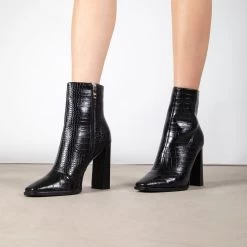 RAID Keena Ankle Boot In Black Croc -Chic Shoes Shop Keena Black 2
