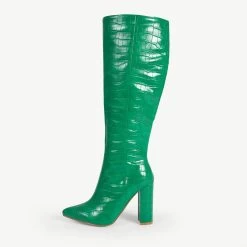 RAID Kenia Long Boot In Green -Chic Shoes Shop Kenia Geen Croc 4