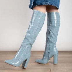 RAID Kennedia Long Boot In Blue -Chic Shoes Shop Kennedia Blue 4