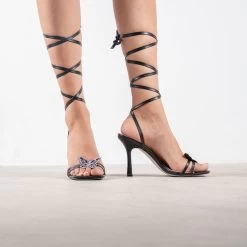 RAID Kinny Lace Up Heel In Black -Chic Shoes Shop Kinny Black 3