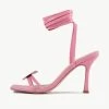 RAID Kinny Lace Up Heel In Baby Pink -Chic Shoes Shop Kinny Pink 5