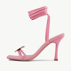 RAID Kinny Lace Up Heel In Baby Pink